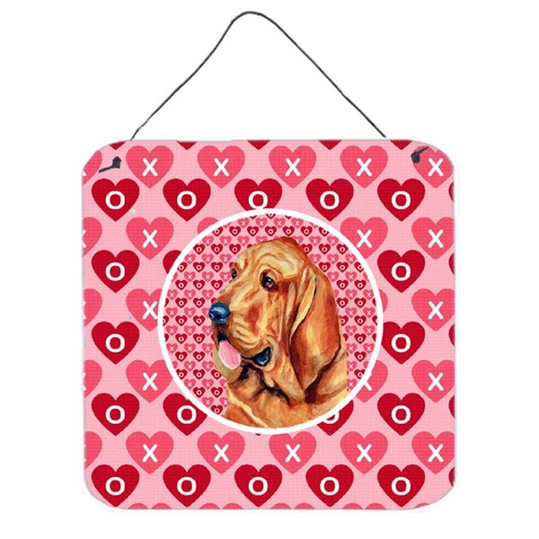Micasa Bloodhound Valentines Love And Hearts Aluminium Metal Wall Or Door Hanging Prints MI240234